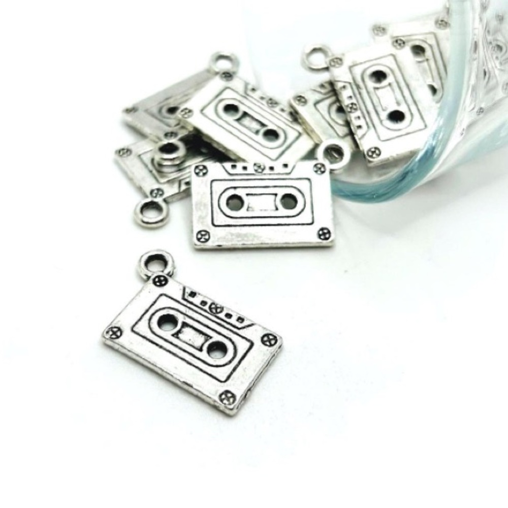 New✨✨Silver Cassette Tape Charm